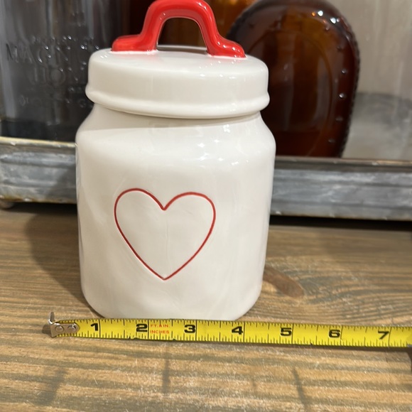 Rae Dunn  Red Heart Small Ceramic Canister - Picture 8 of 9